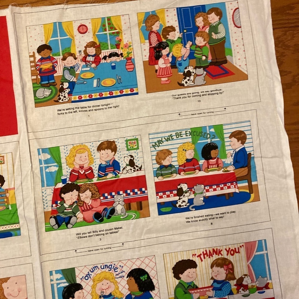Material for Little Book of Table Manners Cloth Book Craft project sew - Picture 3 of 6